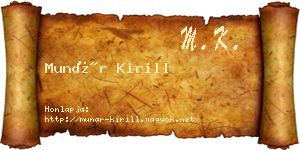 Munár Kirill névjegykártya